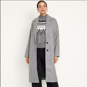 Long Slouchy Double-Breasted Coat